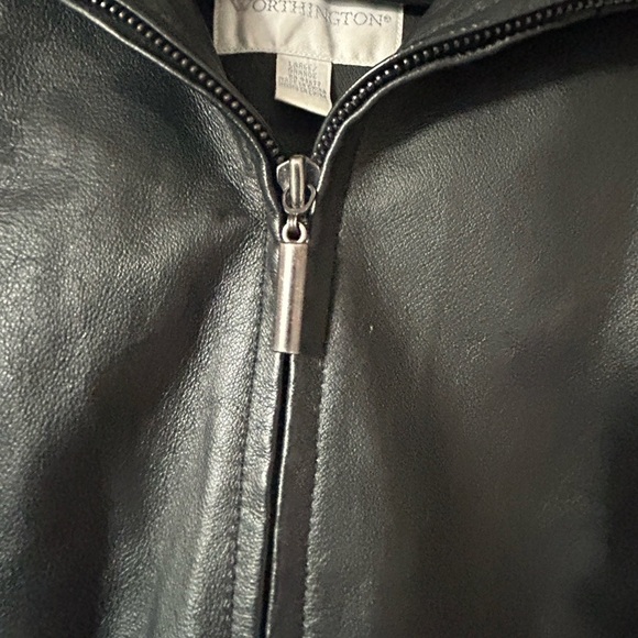 Worthington Leather Jacket Womens Full Zip Classic Large Genuine - Picture 3 of 7